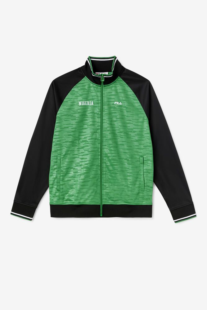 Fila Nigeria Track Green Jacket Womens - NZ 41532-HAXD